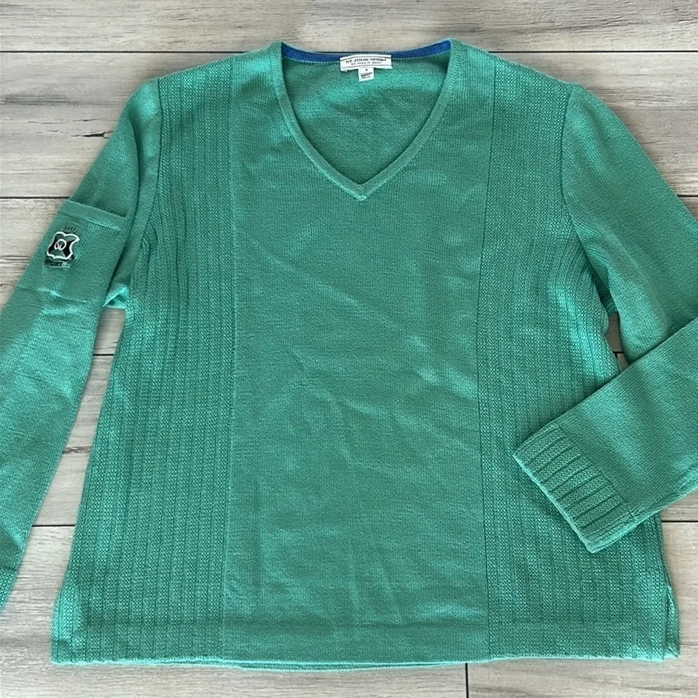 St. John by Marie Gray size small green sweater wool blend